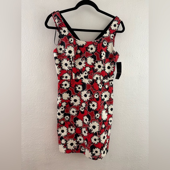 Zara Dresses & Skirts - Zara Trafaluc red white black floral print mini dress crisscross strap back M